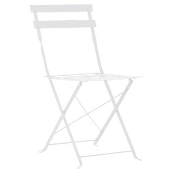 3-tlg. Bistro-Set Stahl Weiß