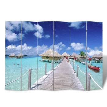 ARDEBO.de - Raumteiler klappbar 217x170 cm Strand