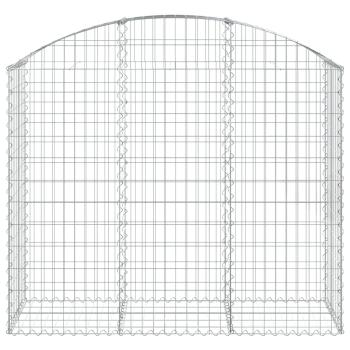 Gabione mit Hochbogen 150x50x120/140 cm Verzinktes Eisen