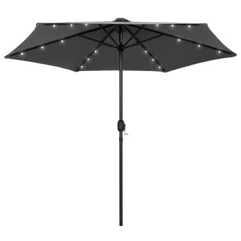 ARDEBO.de - Sonnenschirm mit LED-Beleuchtung und Alu-Mast 270 cm Anthrazit