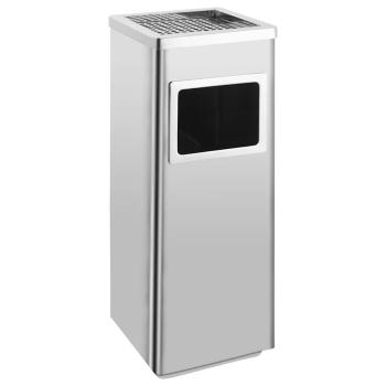 ARDEBO.de - Mülleimer mit Aschenbecher 36 L Edelstahl