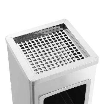 Mülleimer mit Aschenbecher 36 L Edelstahl