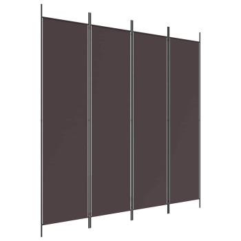 4-tlg. Paravent Braun 200x200 cm Stoff