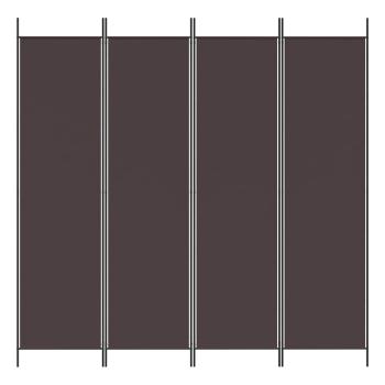 4-tlg. Paravent Braun 200x200 cm Stoff