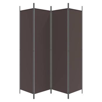 4-tlg. Paravent Braun 200x200 cm Stoff