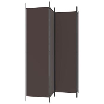 4-tlg. Paravent Braun 200x200 cm Stoff