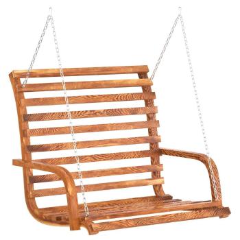 Schaukelbank Bugholz Massiv mit Teak-Finish 126x63x92 cm