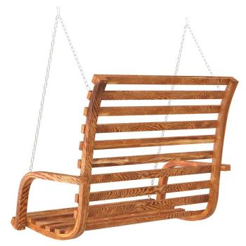 Schaukelbank Bugholz Massiv mit Teak-Finish 126x63x92 cm