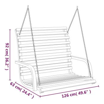 Schaukelbank Bugholz Massiv mit Teak-Finish 126x63x92 cm