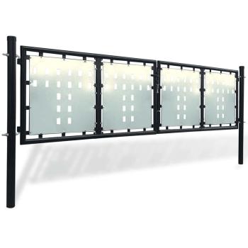 Schwarzes Einzeltor für Zäune 300 x 75 cm