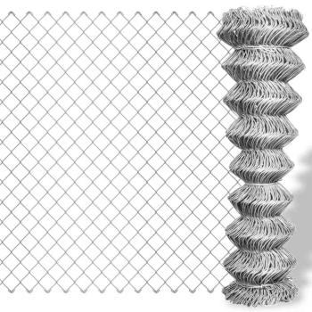 ARDEBO.de - Maschendrahtzaun Verzinkter Stahl 15x1,25 m Silbern