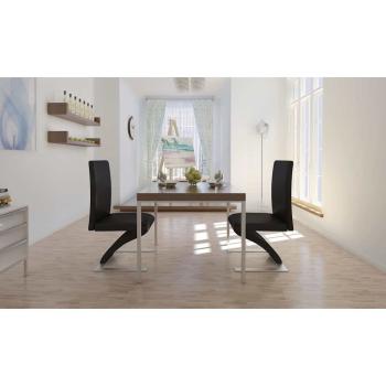 ARDEBO.de - Esszimmerstühle 2 Stk. Schwarz Kunstleder