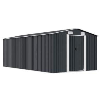ARDEBO.de - Gerätehaus 257x489x181 cm Metall Anthrazit