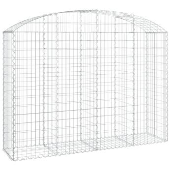 Gabione mit Hochbogen 200x50x140/160 cm Verzinktes Eisen
