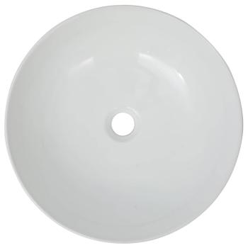 Waschbecken Rund Keramik Weiß 41,5 x 13,5 cm