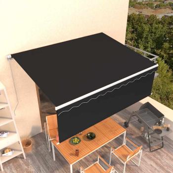 ARDEBO.de - Markise Manuell Einziehbar mit Rollo 4x3 m Anthrazit