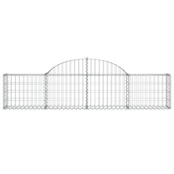 Gabione mit Hochbogen 200x30x40/60 cm Verzinktes Eisen
