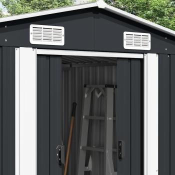 Gerätehaus 257x392x181 cm Metall Anthrazit