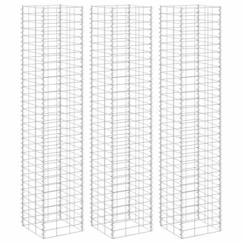 Gabionen-Hochbeete 3 Stk. 30x30x150 cm Eisen
