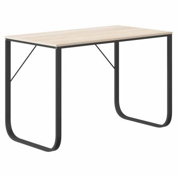 Computertisch Schwarz und Eiche-Optik 110x60x73cm Holzwerkstoff