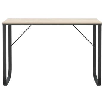 Computertisch Schwarz und Eiche-Optik 110x60x73cm Holzwerkstoff
