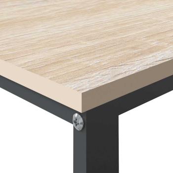 Computertisch Schwarz und Eiche-Optik 110x60x73cm Holzwerkstoff