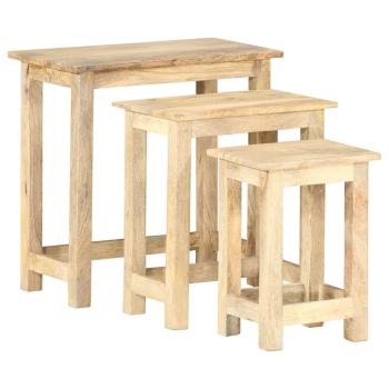 Satztische 3 Stk. Massivholz Mango