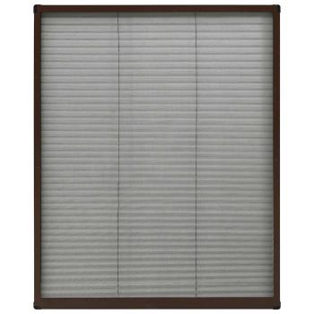 Insektenschutz-Plissee für Fenster Aluminium Braun 60x80 cm