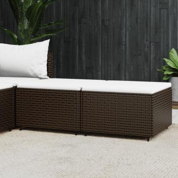 ARDEBO.de - Gartenhocker mit Kissen 2 Stk. Braun Poly Rattan