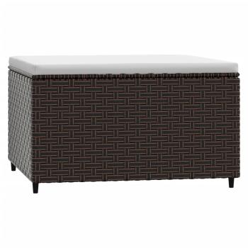 Gartenhocker mit Kissen 2 Stk. Braun Poly Rattan