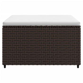 Gartenhocker mit Kissen 2 Stk. Braun Poly Rattan