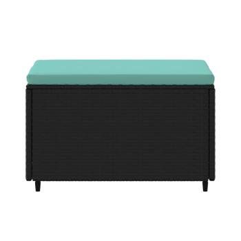 Gartenhocker mit Kissen 2 Stk. Schwarz Poly Rattan