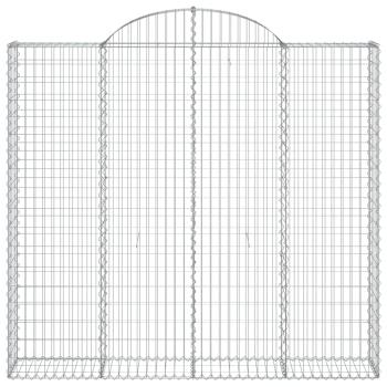 Gabione mit Hochbogen 200x30x180/200 cm Verzinktes Eisen