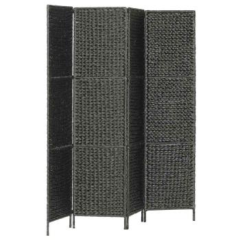 4-teiliger Paravent Schwarz 154×160 cm Wasserhyazinthe