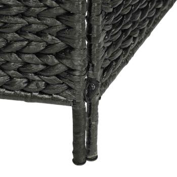 4-teiliger Paravent Schwarz 154×160 cm Wasserhyazinthe