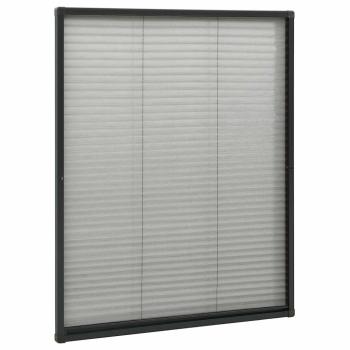 Insektenschutz-Plissee für Fenster Aluminium Anthrazit 80x100cm