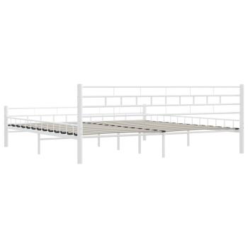 Bettgestell Weiß Metall 200×200 cm