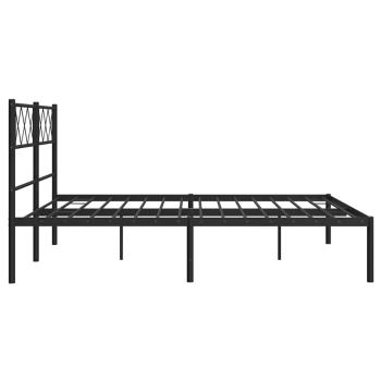 Bettgestell mit Kopfteil Metall Schwarz 160x200 cm