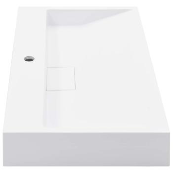 Waschbecken 80 x 46 x 11 cm Mineralguss/Marmorguss Weiß