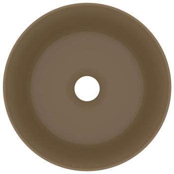 Luxuriöses Waschbecken Rund Matt Creme 40x15 cm Keramik