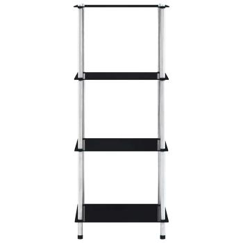 Regal mit 4 Ablagen Schwarz 40x40x100 cm Hartglas