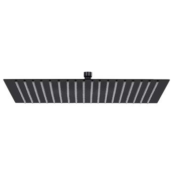 ARDEBO.de - Regenbrause Edelstahl 50x50 cm Quadrat Schwarz