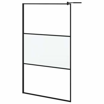 Duschwand für Walk-In Dusche 115x195 cm ESG Mattiert Schwarz