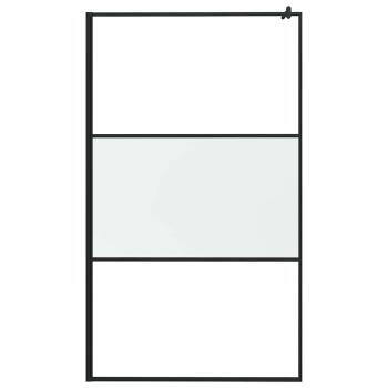Duschwand für Walk-In Dusche 115x195 cm ESG Mattiert Schwarz
