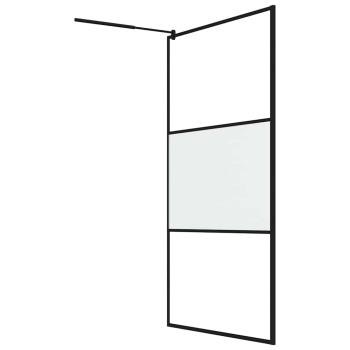 Duschwand für Walk-In Dusche 115x195 cm ESG Mattiert Schwarz