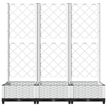 Garten-Pflanzgefäß mit Spalier Weiß 120 x 40 x 121,5 cm PP