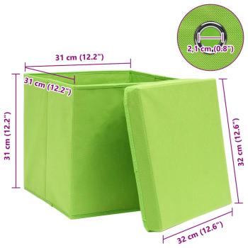 Aufbewahrungsboxen mit Deckeln 10 Stk. Grün 32x32x32 cm Stoff