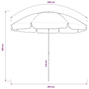 Strandschirm Sandgelb 240 cm