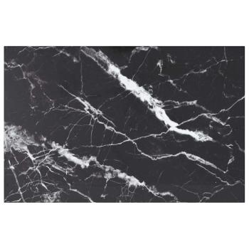 ARDEBO.de - Tischplatte Schwarz 100x62 cm 8 mm Hartglas in Marmoroptik