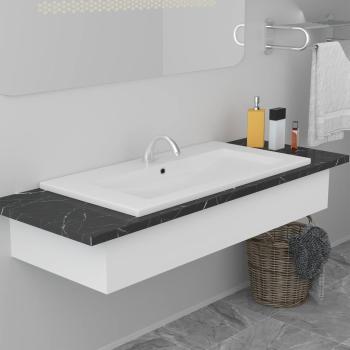 ARDEBO.de - Einbauwaschbecken 91x39,5x18,5 cm Keramik Weiß